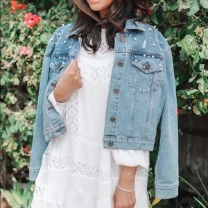 Pearls Just Wanna Have Fun denim jacket